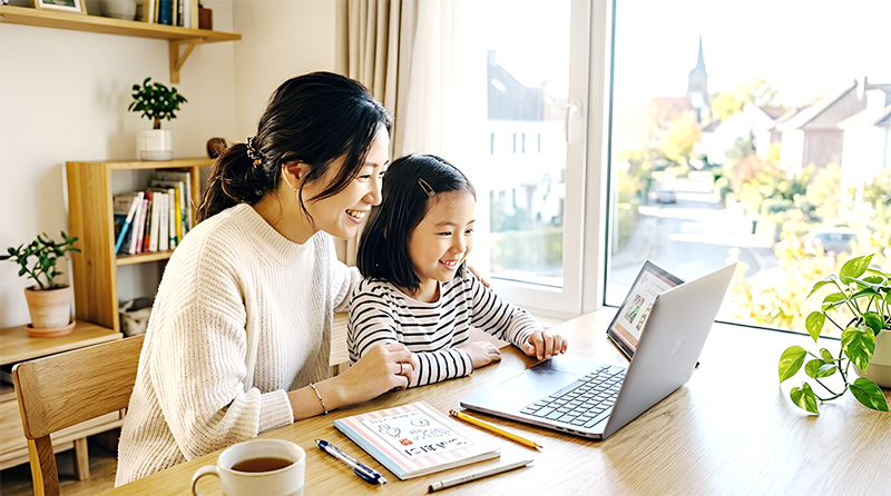 24時間365日いつでも受講できるオンライン家庭教師の様子