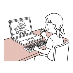 そろばんレッスンスタートのイラスト