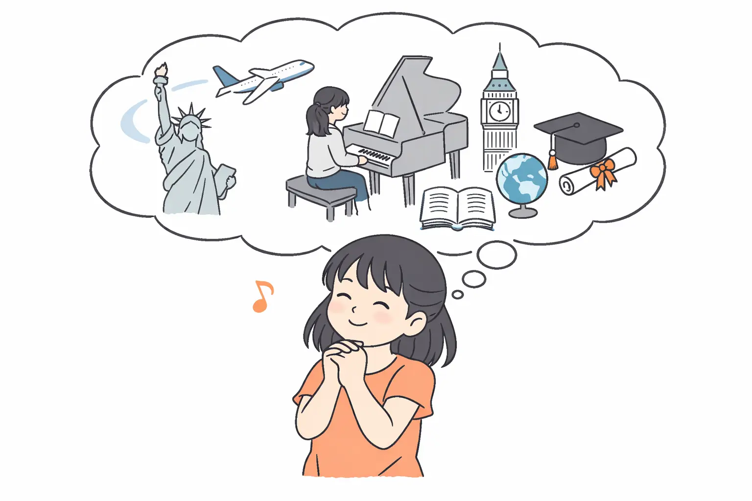 将来の夢を描く子ども