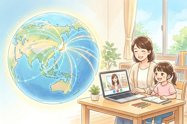 世界中から日本のプロ講師に繋がるイメージ