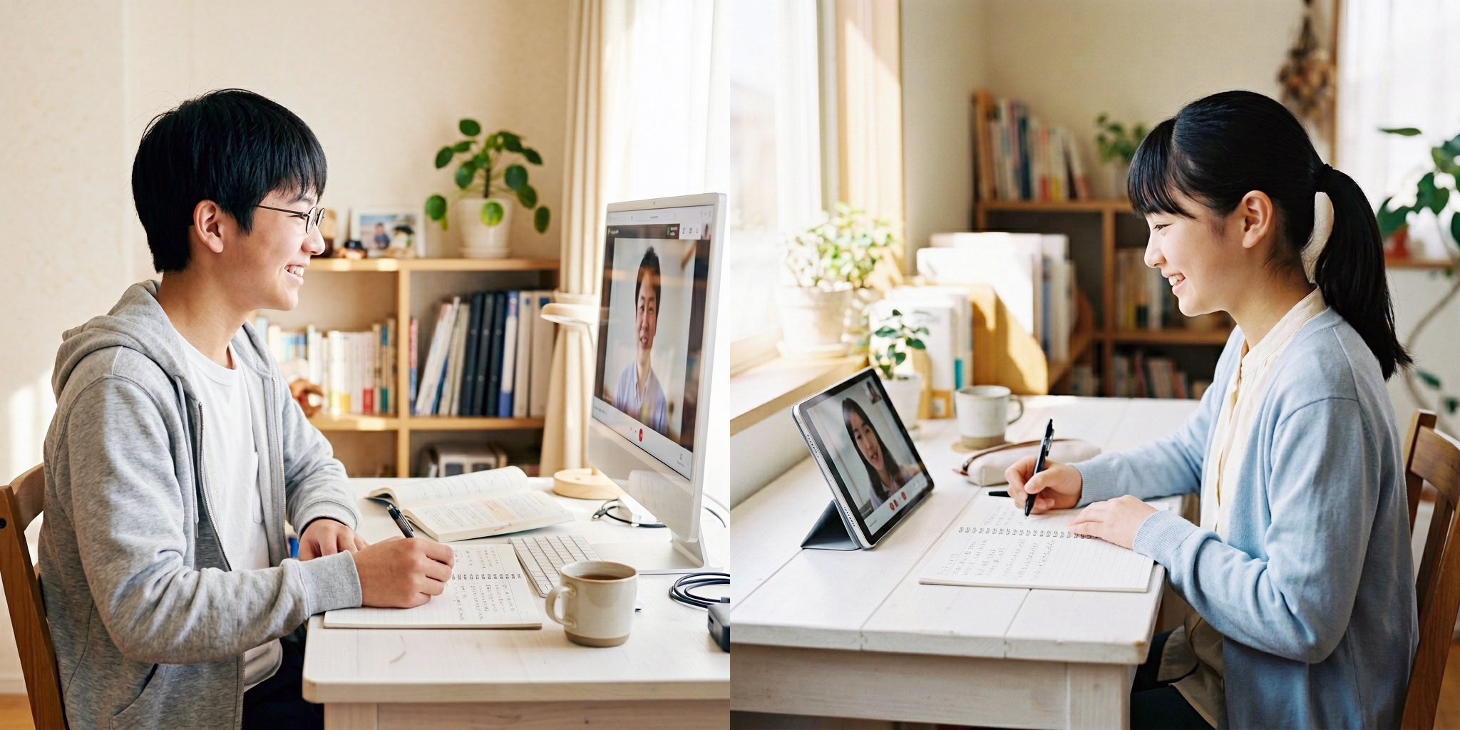 中高生の定期テスト対策レッスンを受ける生徒のイメージ